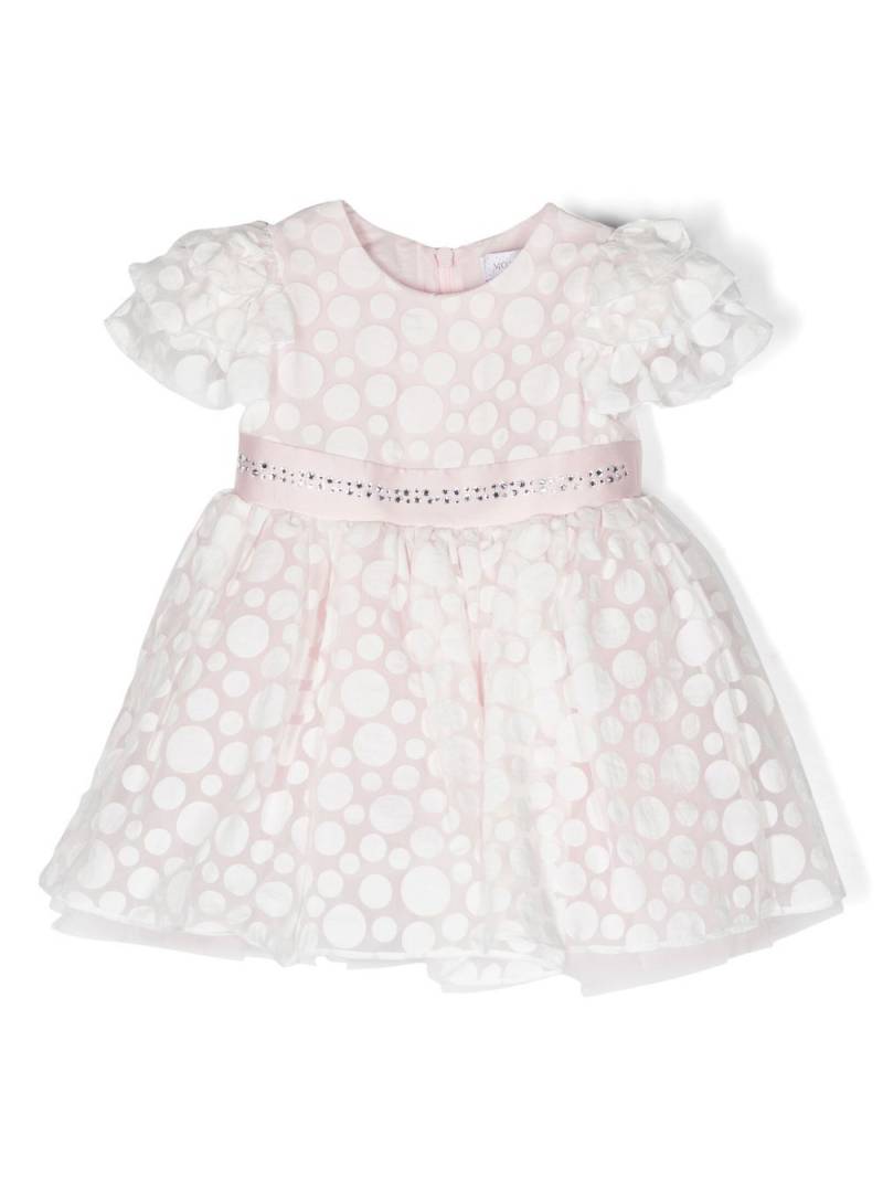 Monnalisa polka-dot ruffled dress - Pink von Monnalisa