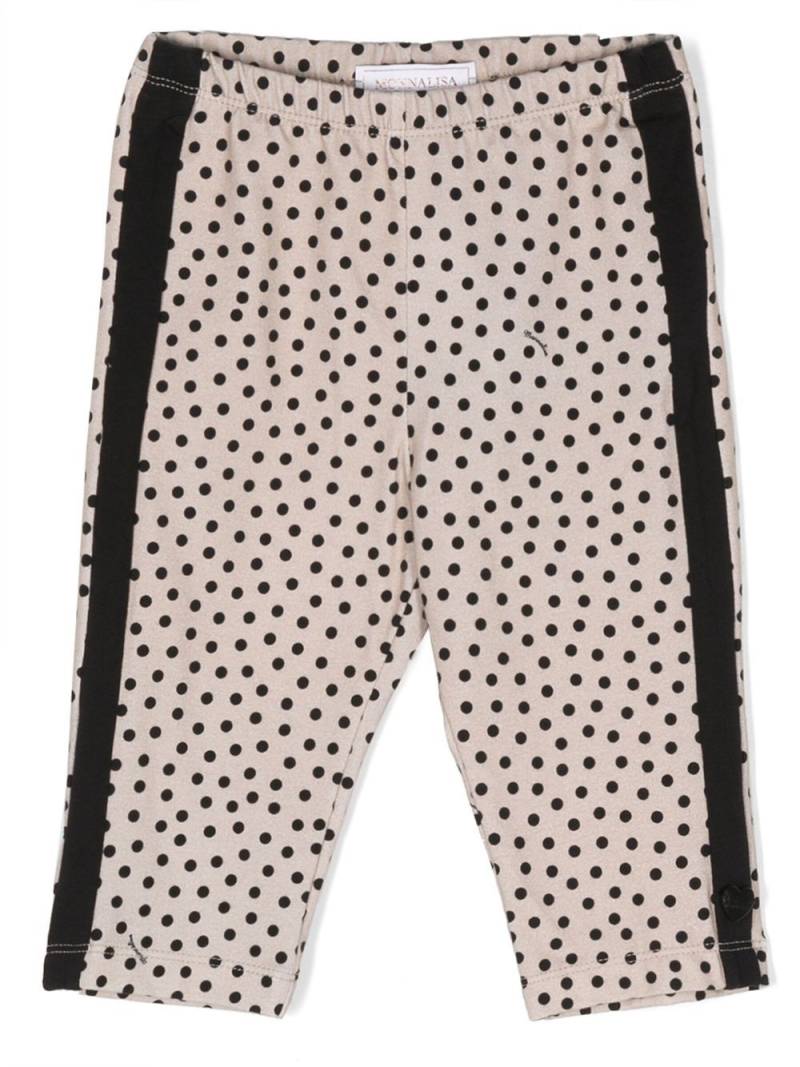 Monnalisa polka-dot stretch legging - Neutrals von Monnalisa