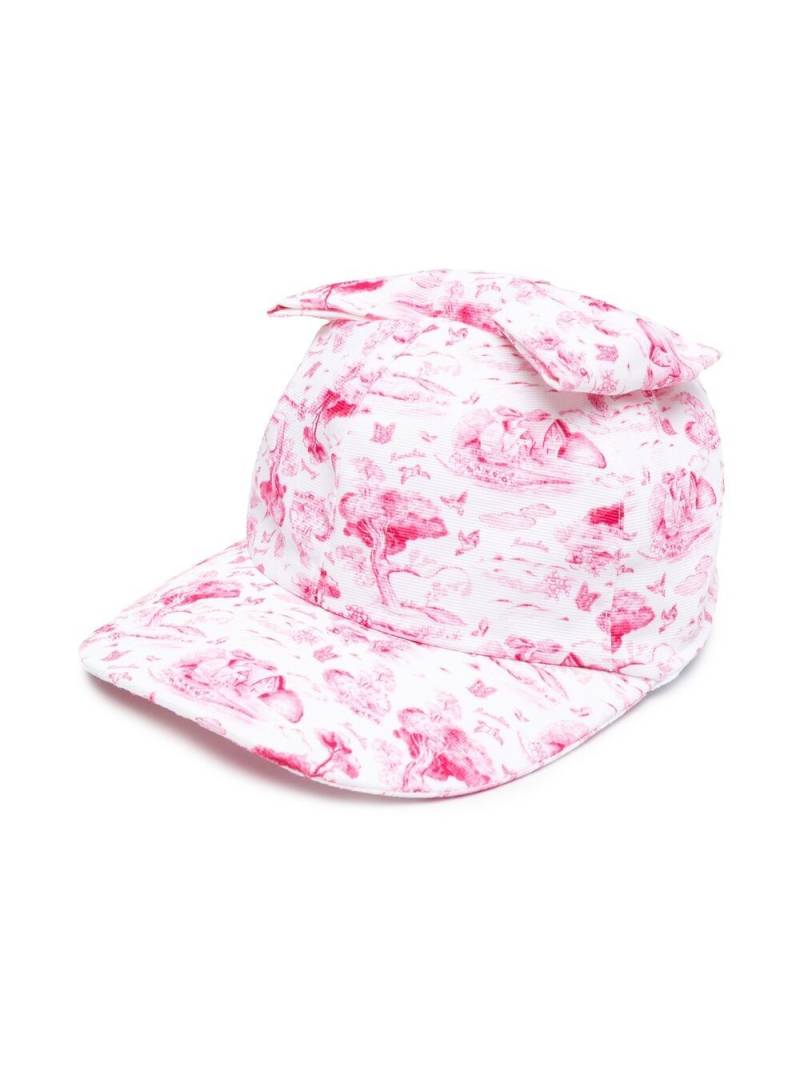 Monnalisa porcelain-print bow cap - White von Monnalisa