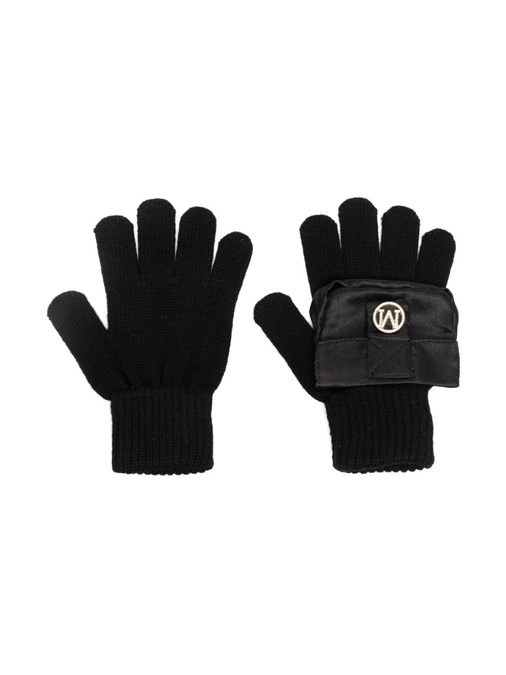 Monnalisa pouch-detail plaque gloves - Black von Monnalisa