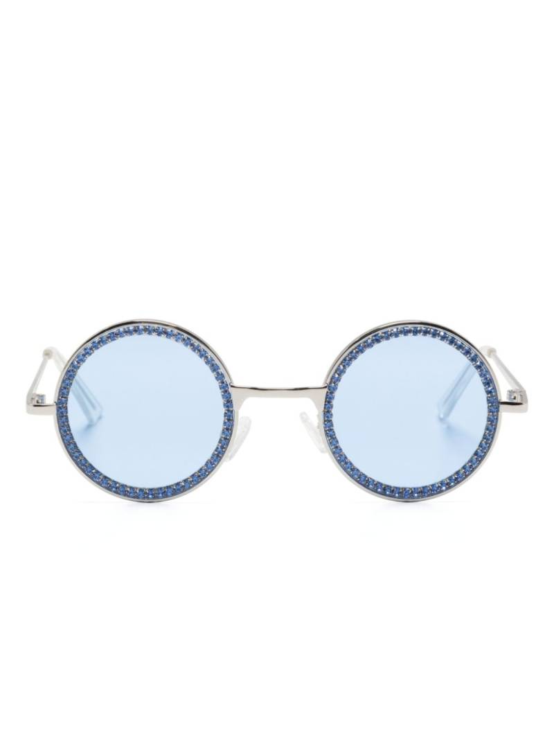 Monnalisa rhinestone-embellished round-frame sunglasses - Blue von Monnalisa