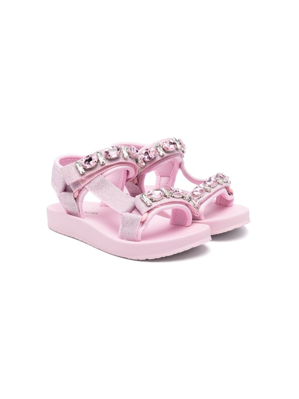 Monnalisa rhinestone touch-strap sandals - Pink von Monnalisa