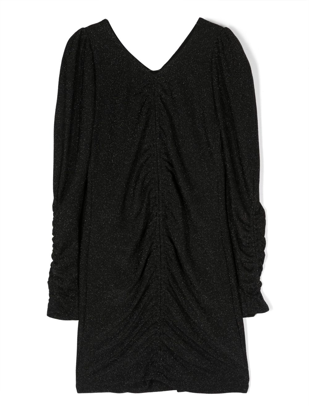 Monnalisa ruched V-neck dress - Black von Monnalisa