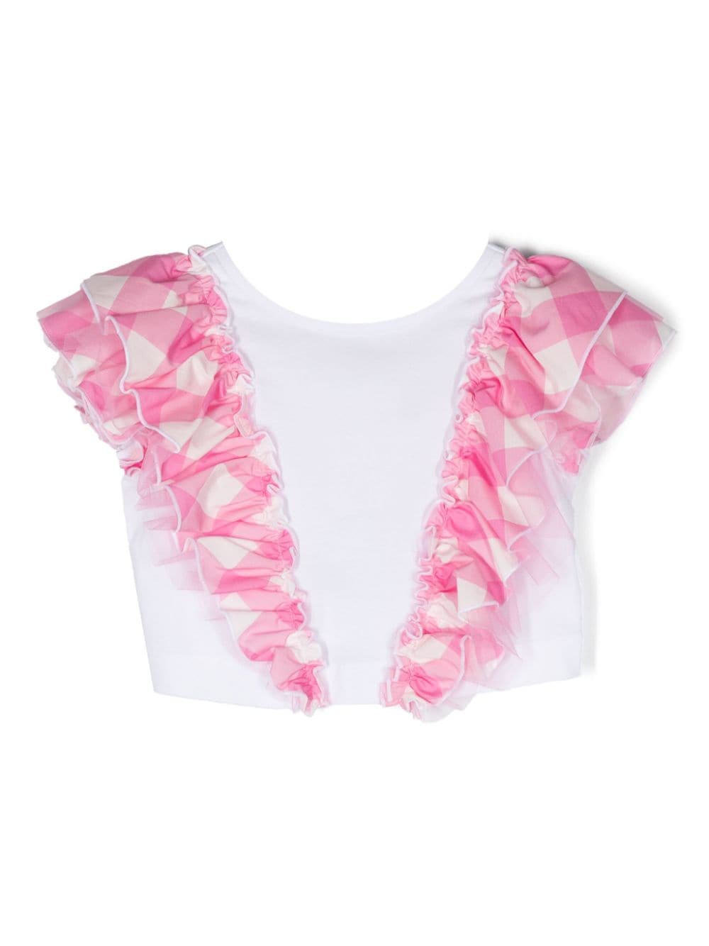 Monnalisa ruffle-detail T-shirt - White von Monnalisa