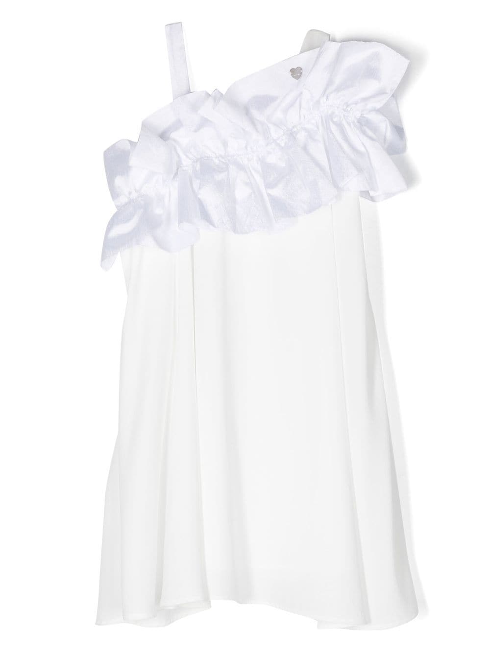 Monnalisa ruffle-detail one-shoulder dress - White von Monnalisa