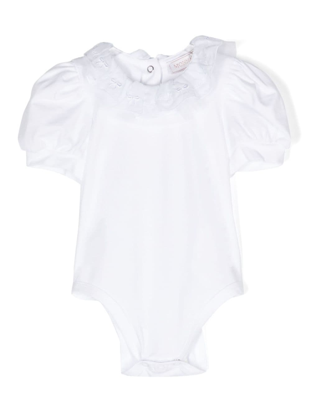 Monnalisa ruffle-detailing cotton-blend bodysuit - White von Monnalisa