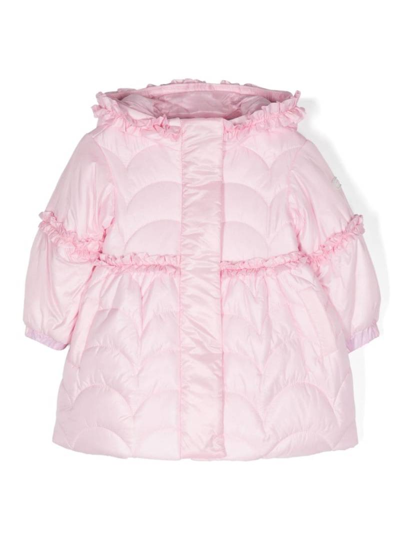 Monnalisa ruffle-trim hooded coat - Pink von Monnalisa