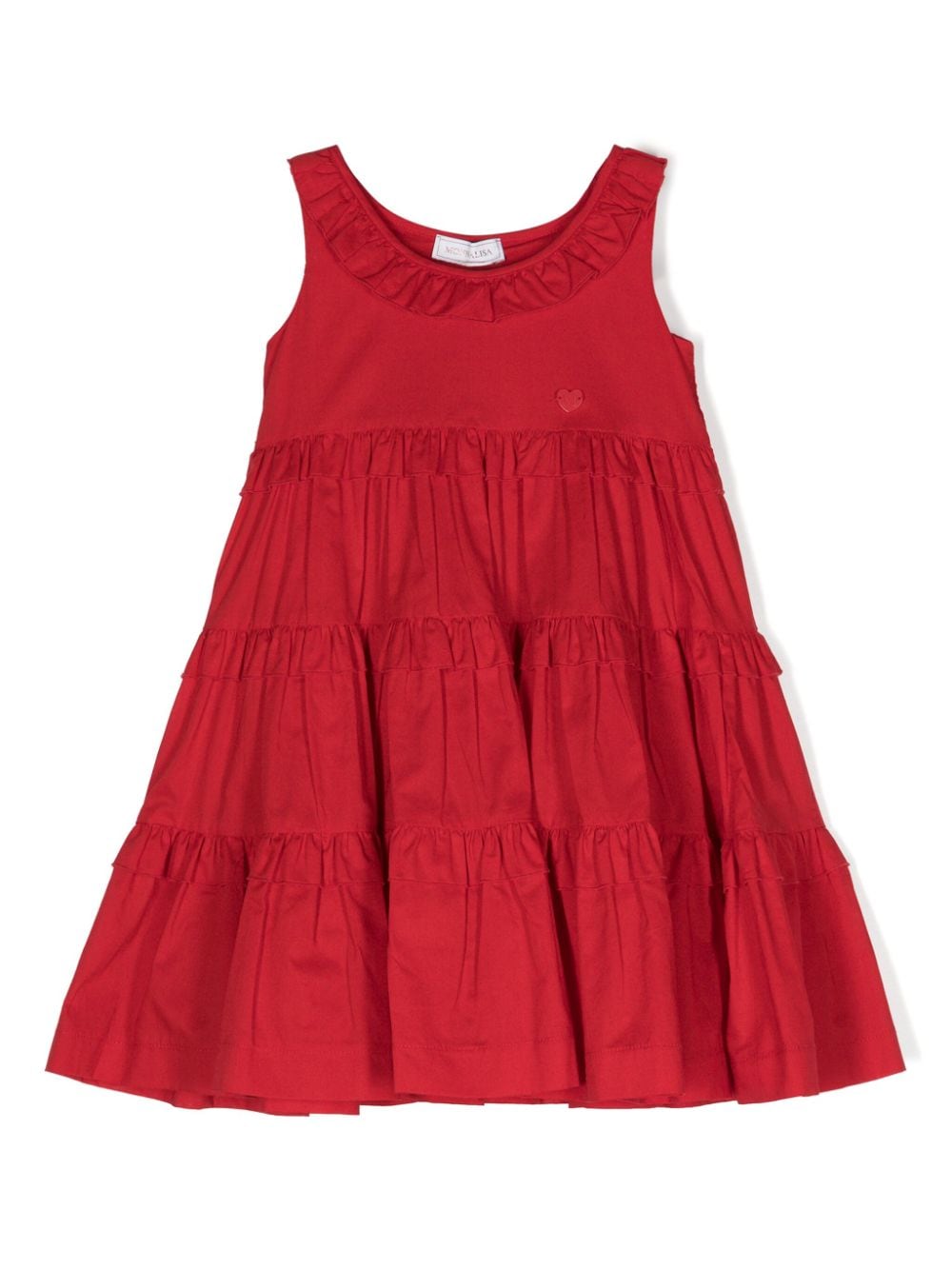 Monnalisa ruffled-detailing cotton dress - Red von Monnalisa