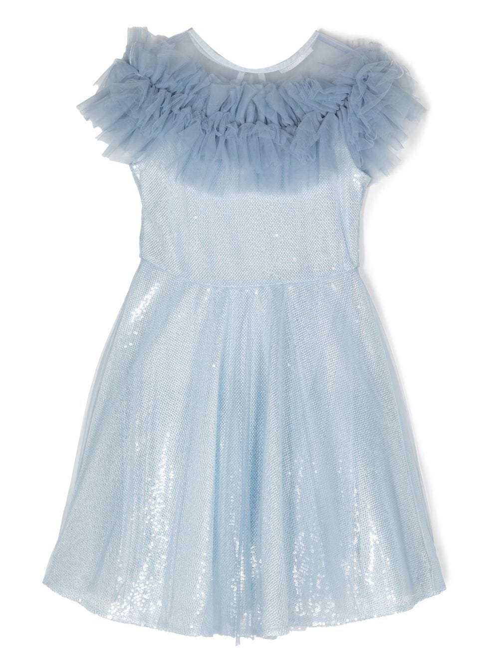 Monnalisa ruffled sequined dress - Blue von Monnalisa