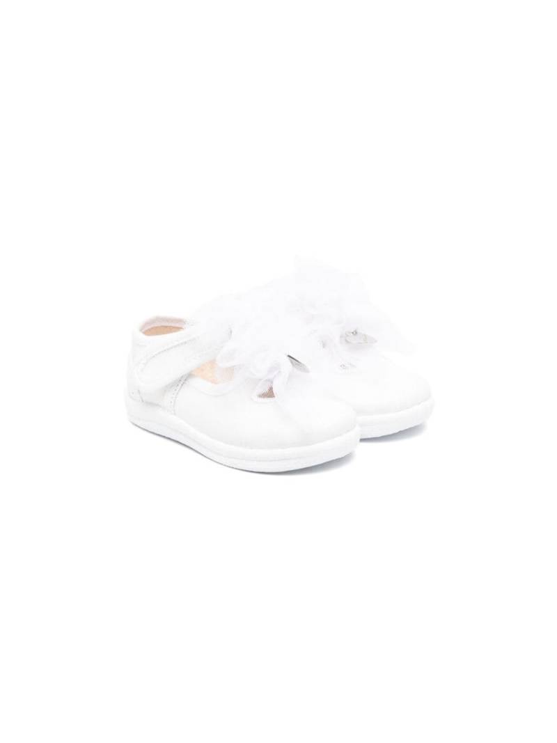 Monnalisa ruffled touch-strap ballerinas - White von Monnalisa