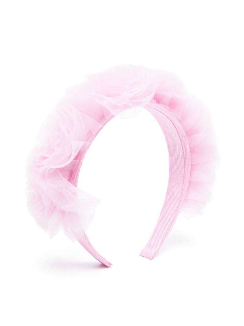 Monnalisa ruffled tulle head band - Pink von Monnalisa