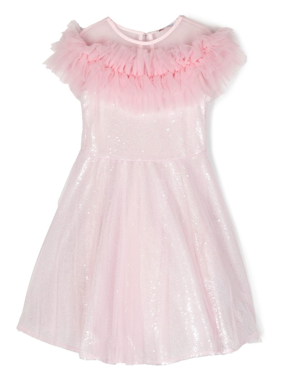 Monnalisa ruffled tulle party dress - Pink von Monnalisa