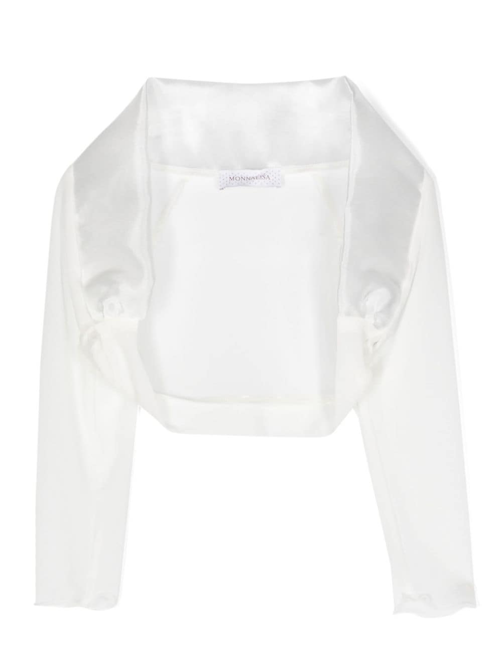Monnalisa shawl-collar cropped jacket - White von Monnalisa