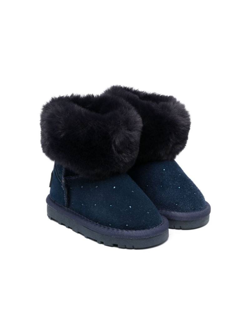 Monnalisa shearling-detail ankle boots - Blue von Monnalisa