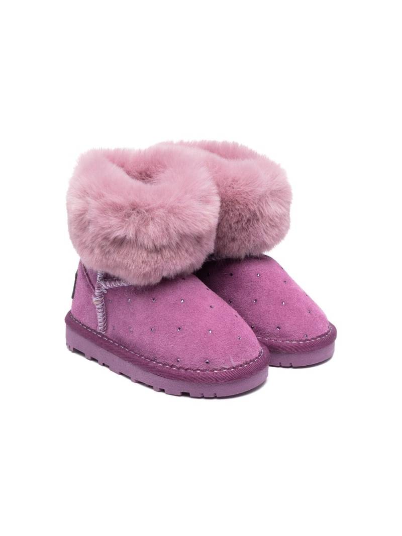 Monnalisa shearling-detail ankle boots - Purple von Monnalisa