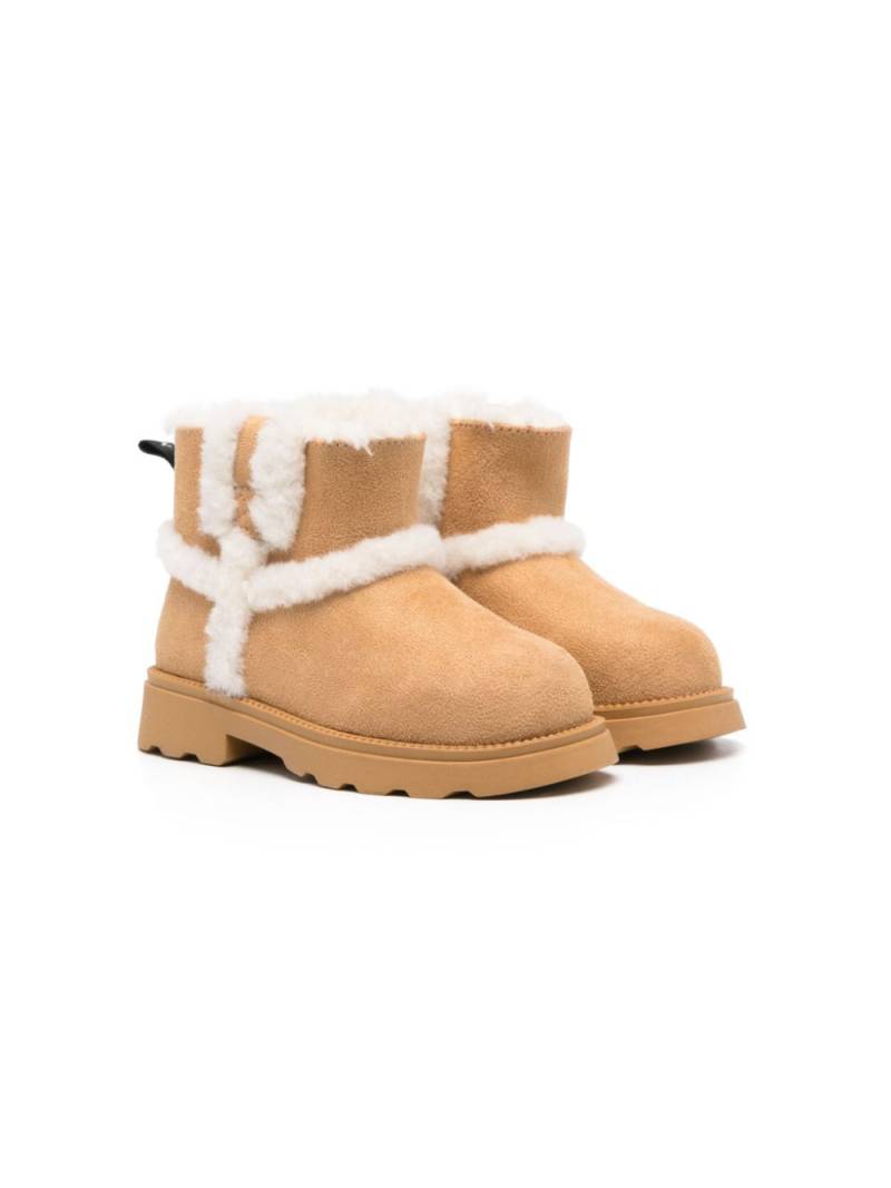 Monnalisa shearling-trim suede boots - Neutrals von Monnalisa