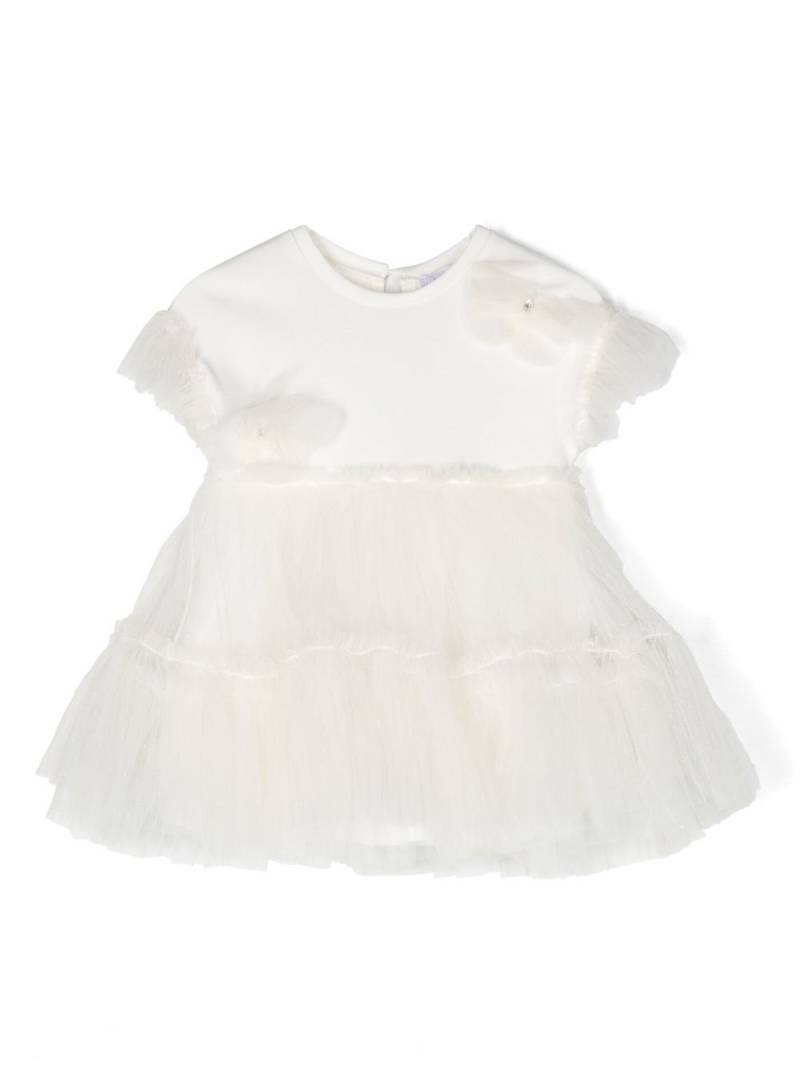 Monnalisa short-sleeve tiered dress - White von Monnalisa