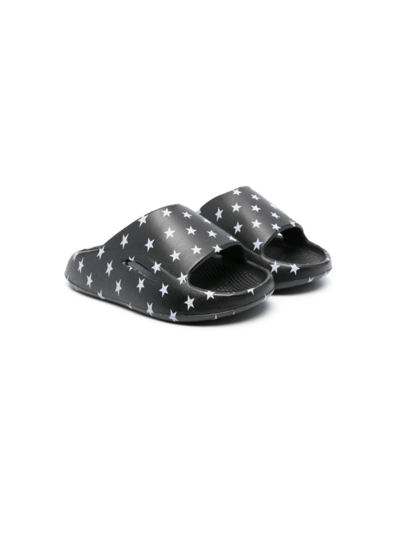 Monnalisa star-print open-toe slides - Black von Monnalisa