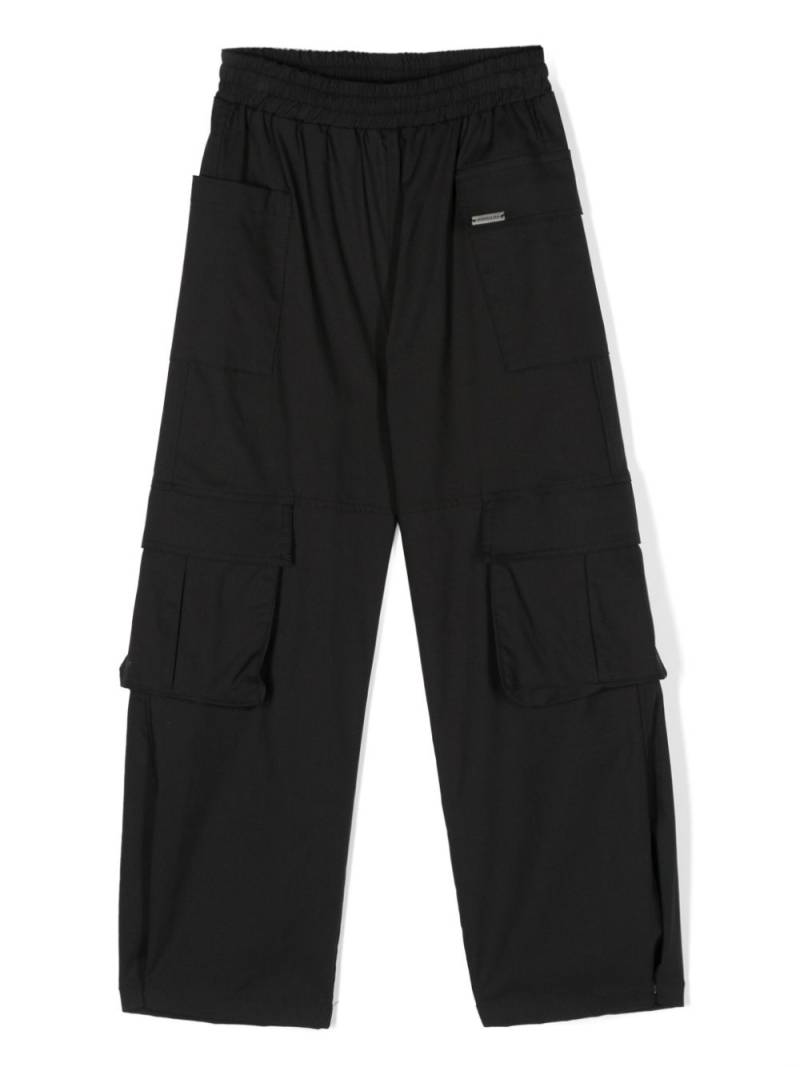 Monnalisa straight-leg cargo trousers - Black von Monnalisa