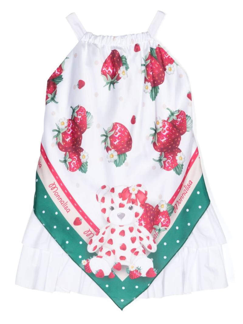 Monnalisa strawberry-print casual dress - White von Monnalisa