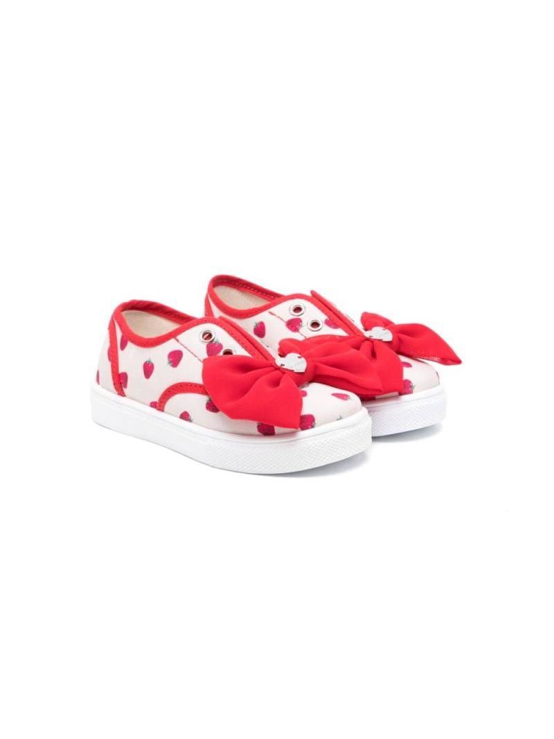 Monnalisa strawberry-print sneakers - Neutrals von Monnalisa