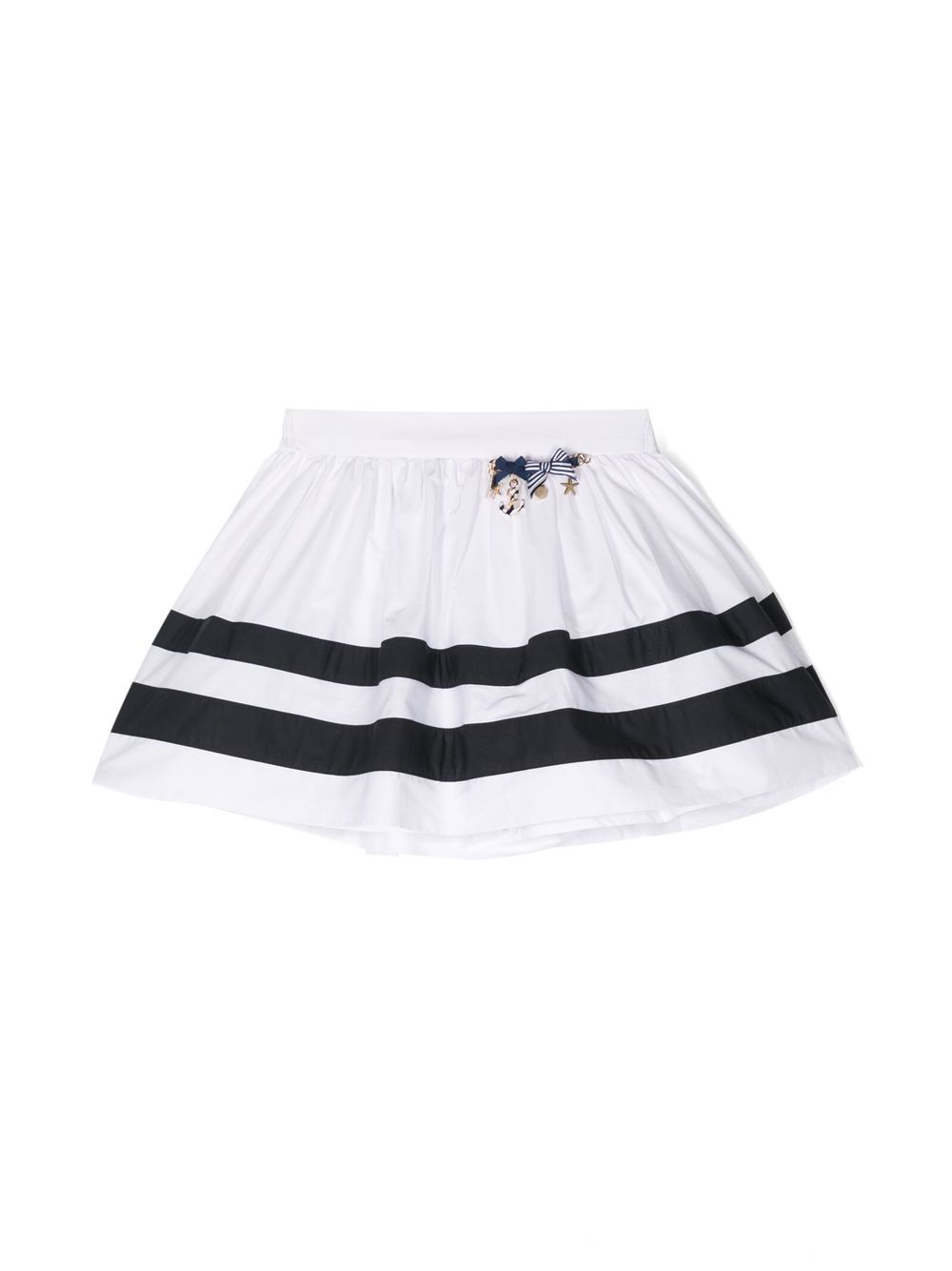 Monnalisa striped charm-detail skirt - White von Monnalisa