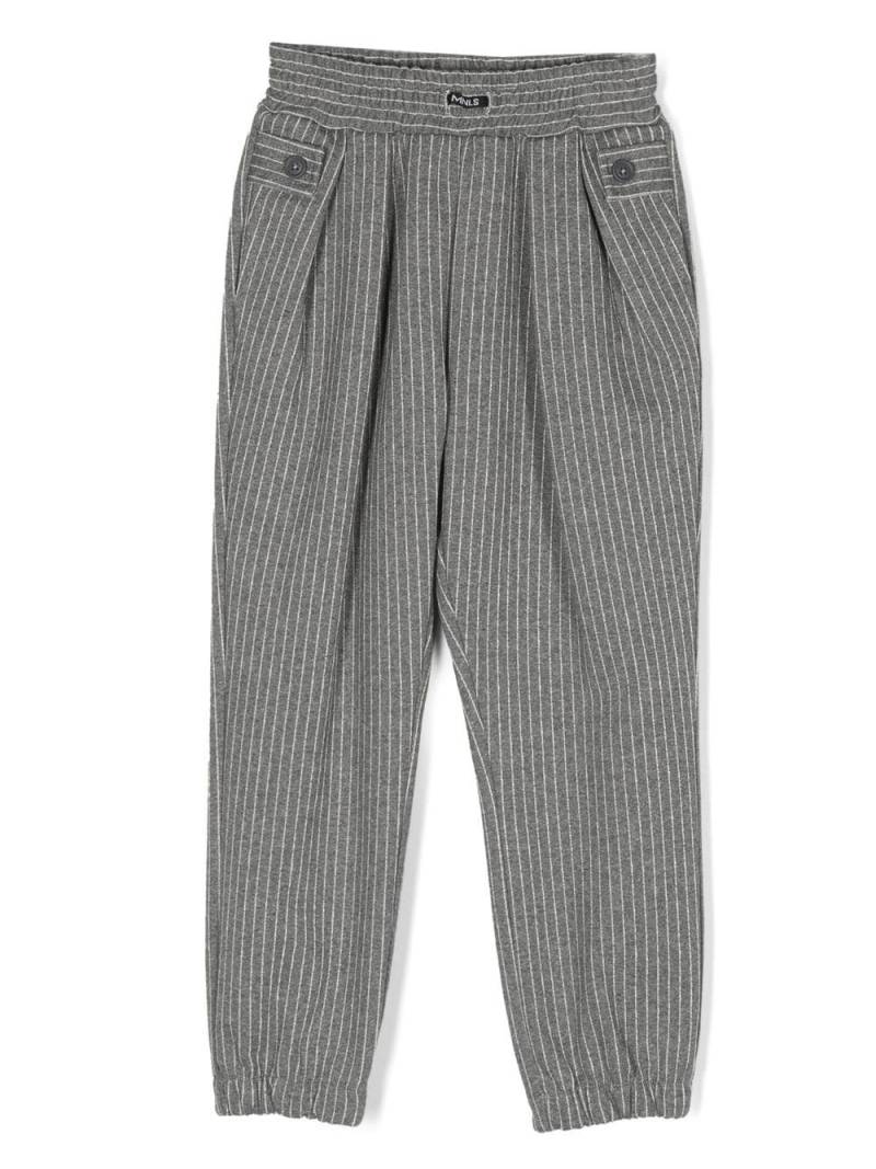 Monnalisa striped tailored-cut trousers - Grey von Monnalisa