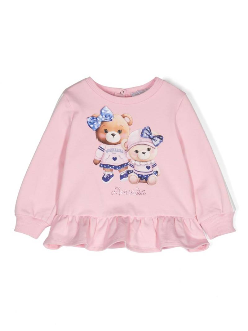 Monnalisa teddy bear-print sweatshirt - Pink von Monnalisa