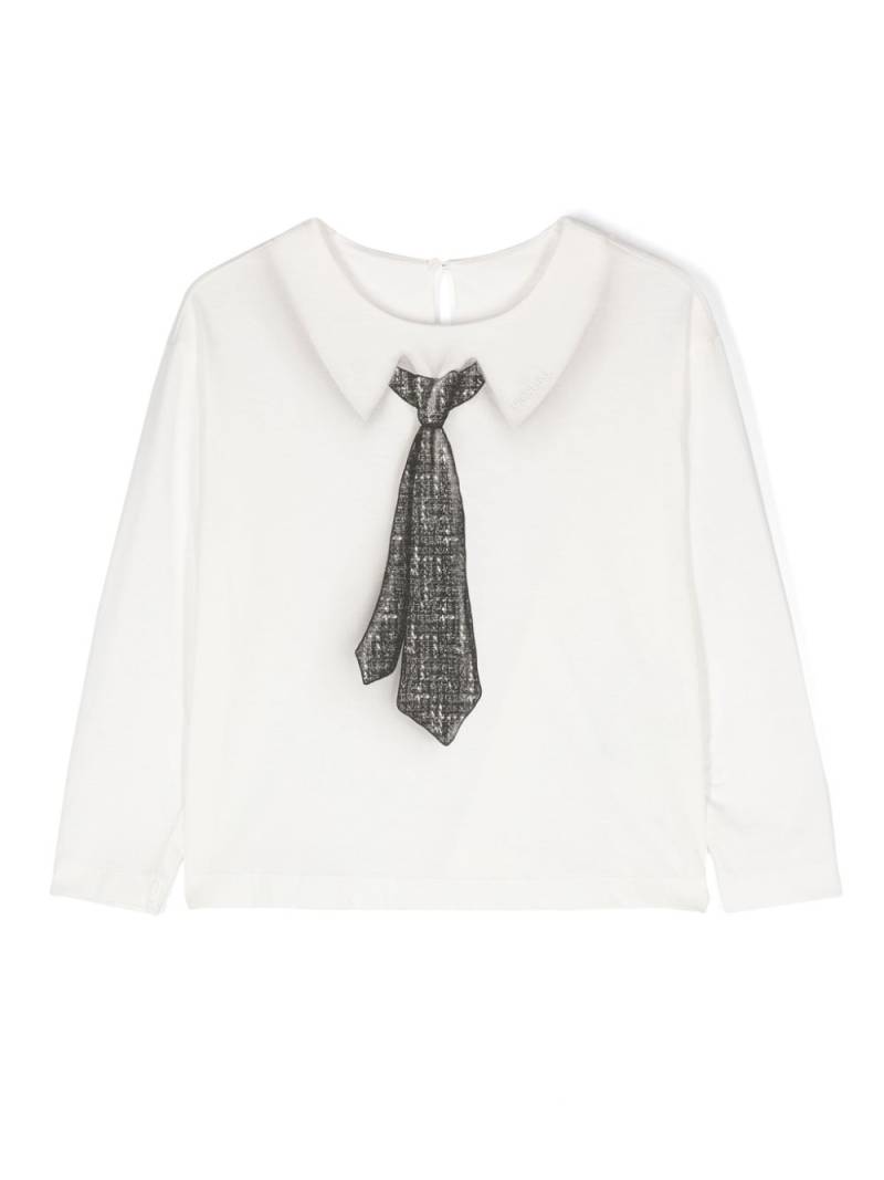 Monnalisa tie-print cotton T-shirt - White von Monnalisa