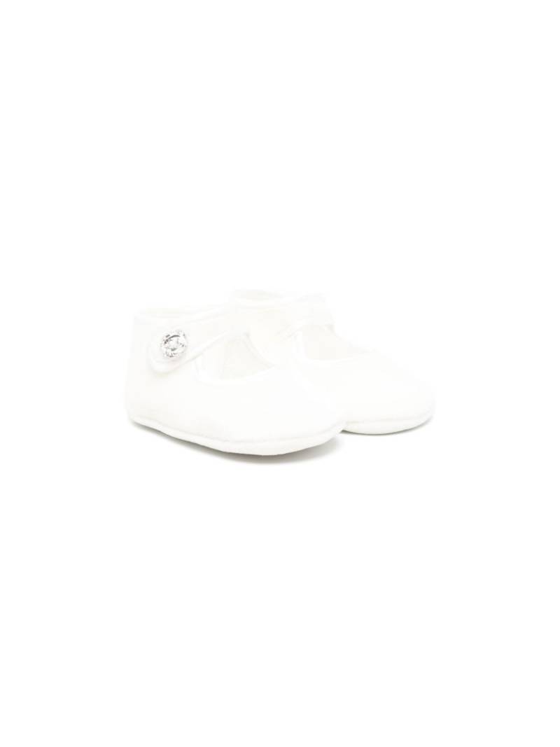 Monnalisa velvet pre-walkers - White von Monnalisa