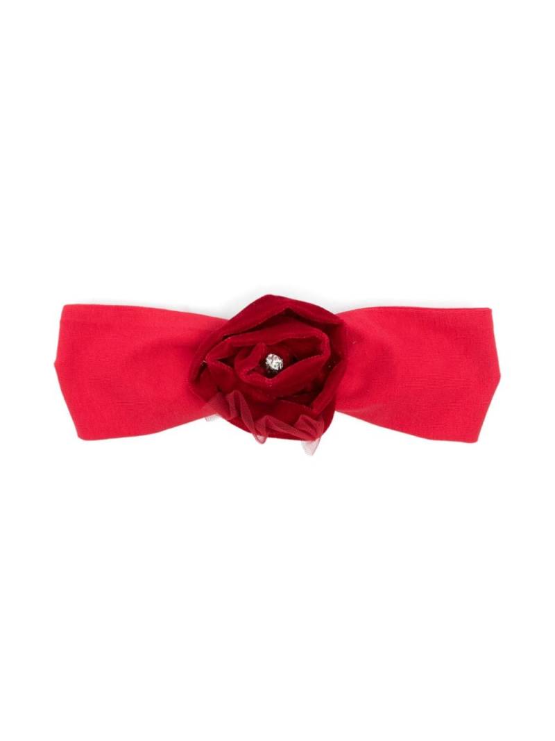 Monnalisa velvet rose-detailed head band - Red von Monnalisa