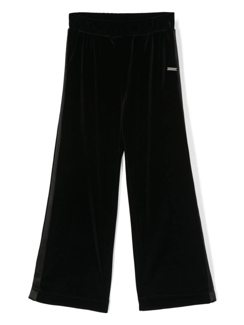 Monnalisa velvet track pants - Black von Monnalisa