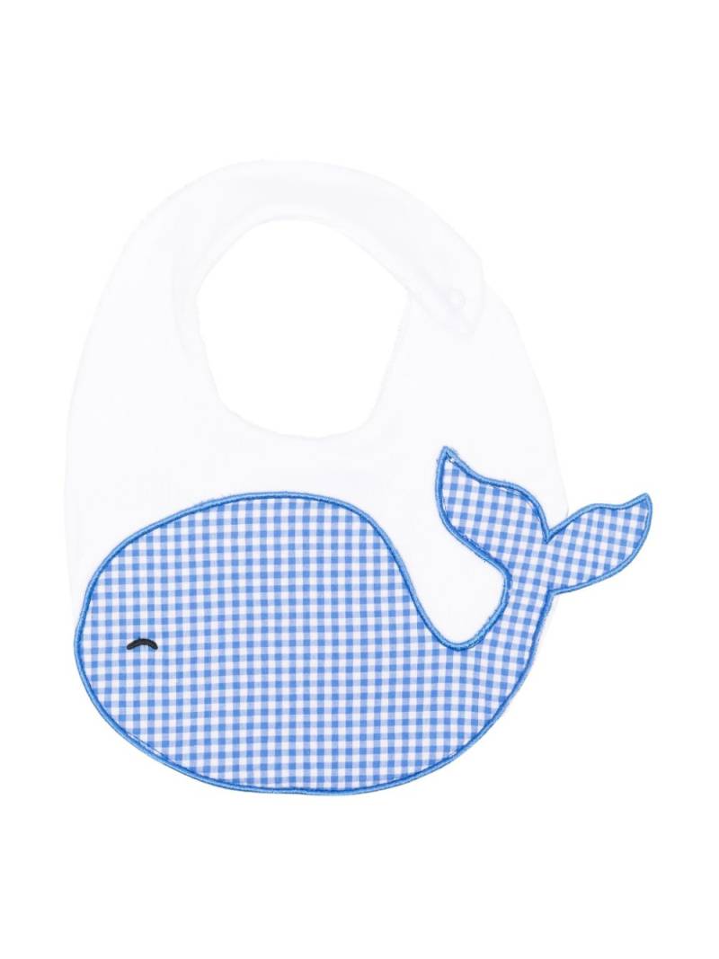 Monnalisa whale-patch cotton bib - Blue von Monnalisa