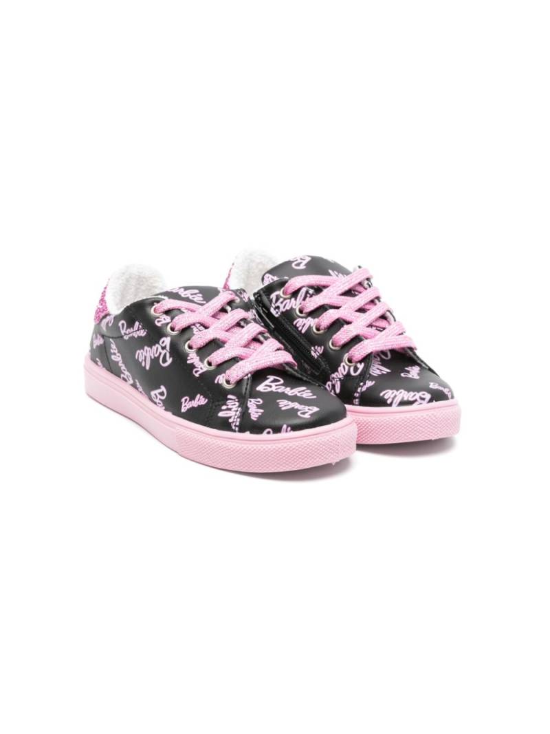 Monnalisa x Barbie leather sneakers - Black von Monnalisa