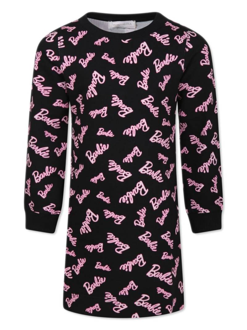 Monnalisa x Barbie logo sweatshirt dress - Black von Monnalisa