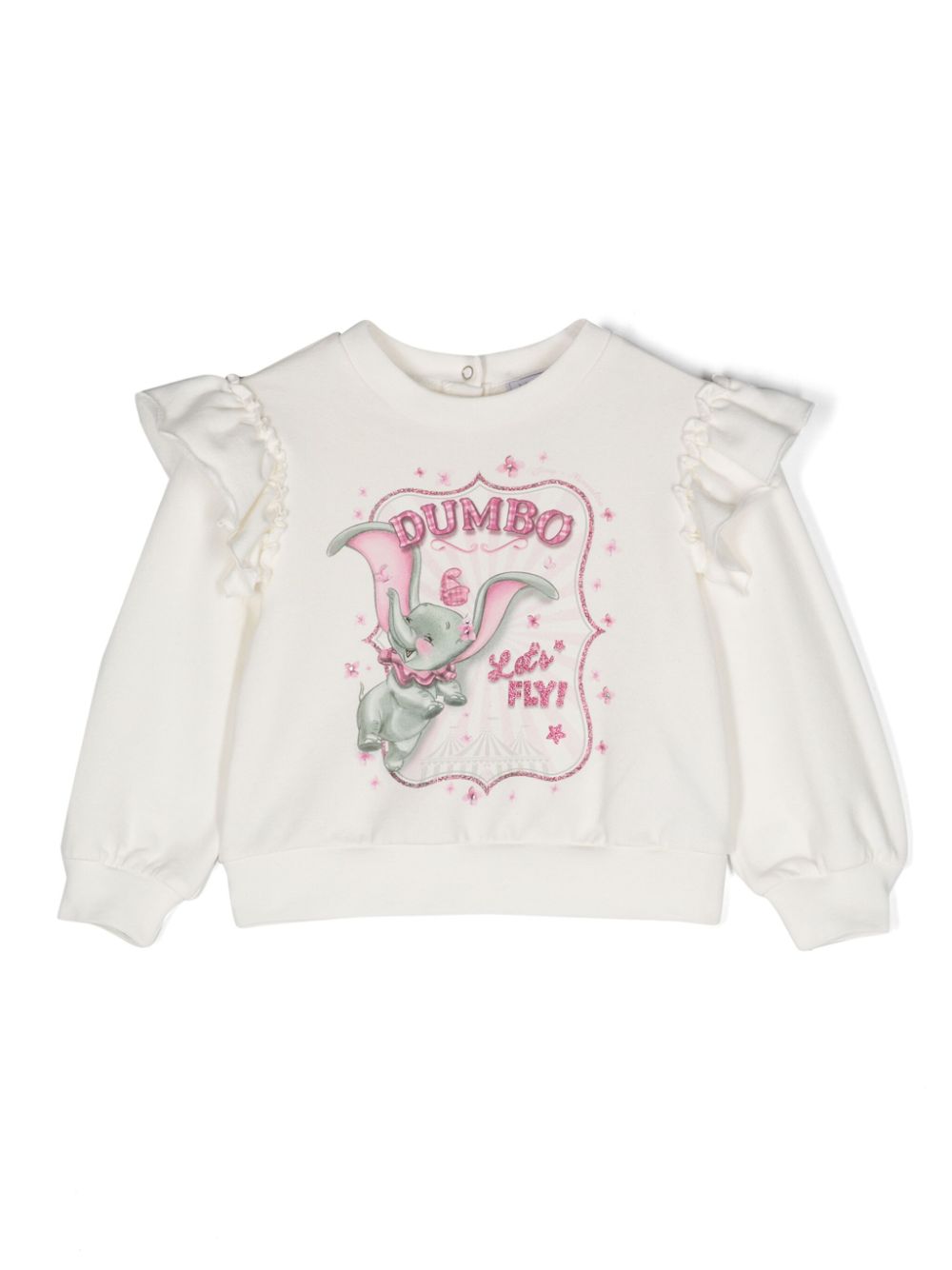 Monnalisa x Disney Dumbo ruffled sweatshirt - White von Monnalisa