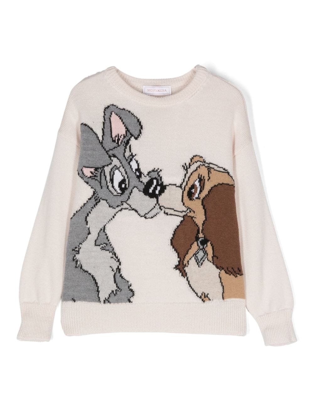 Monnalisa x Disney Lady and the Tramp wool jumper - Neutrals von Monnalisa