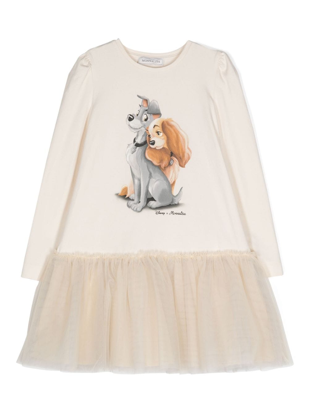 Monnalisa x Disney graphic-print flared dress - Neutrals von Monnalisa