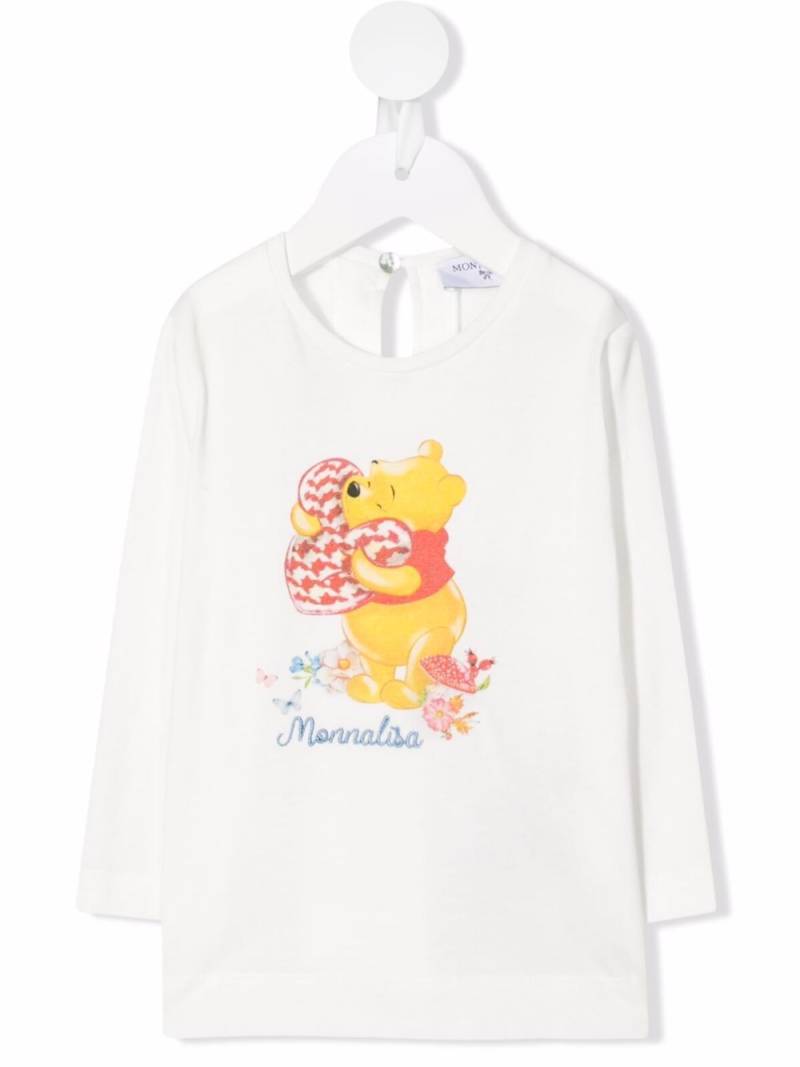 Monnalisa x Winnie the Pooh logo-embroidered T-shirt - White von Monnalisa