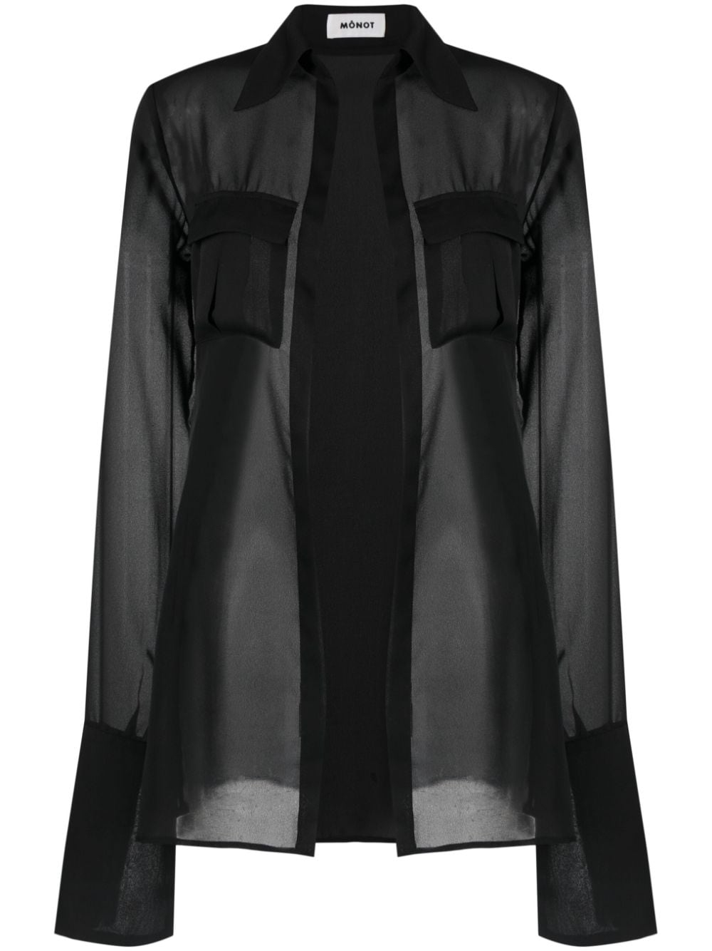 Mônot Georgette semi-sheer shirt - Black von Mônot