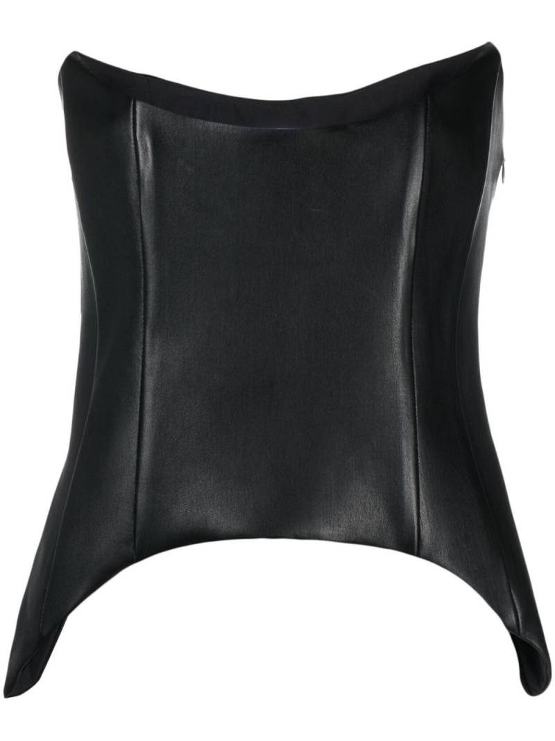 Mônot leather bustier top - Black von Mônot