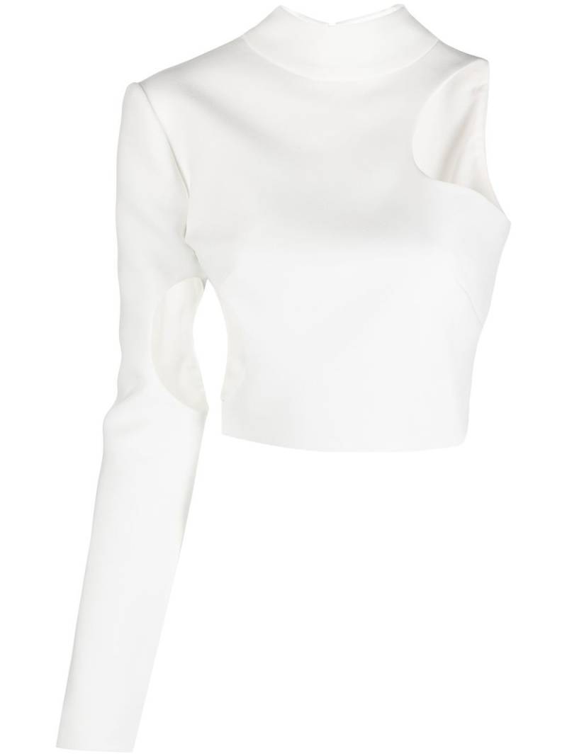 Mônot one-shoulder cropped top - White von Mônot