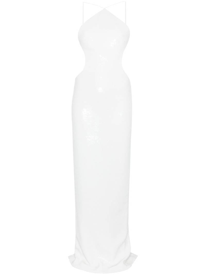 Mônot sequin halterneck maxi dress - White von Mônot