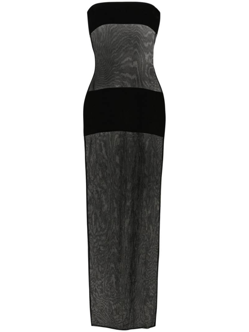 Mônot strapless semi-sheer maxi dress - Black von Mônot