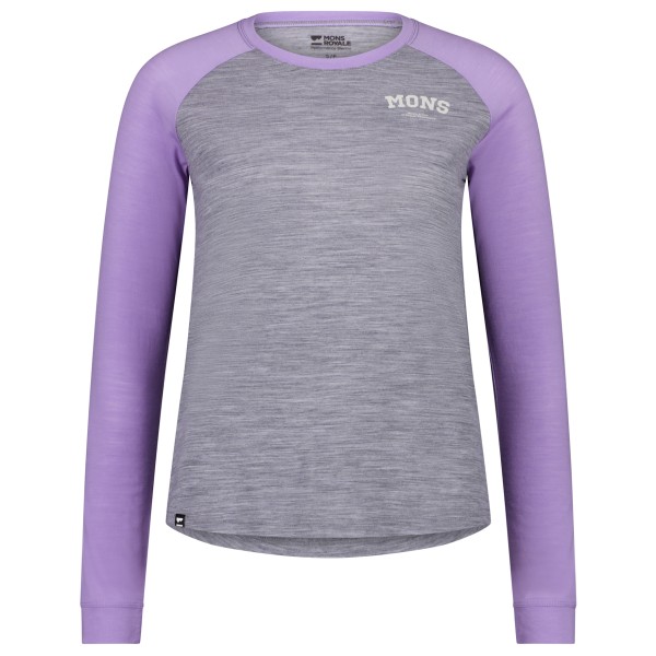 Mons Royale - Women's Icon Merino Air-Con Raglan - Merinoshirt Gr L grau/lila von Mons Royale