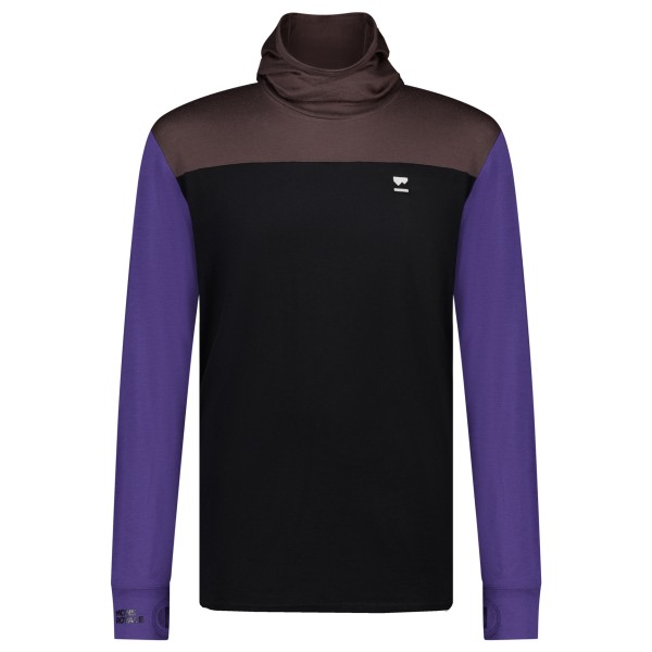 Mons Royale - Yotei Powder Hood L/S - Merinoshirt Gr M schwarz von Mons Royale