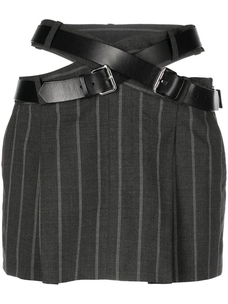 Monse belt-detail pinstripe mini skirt - Grey von Monse