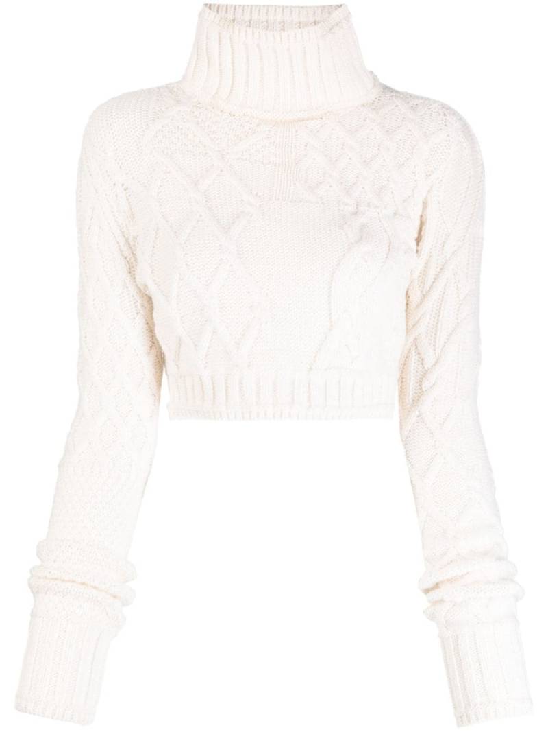 Monse cropped roll-neck wool jumper - White von Monse