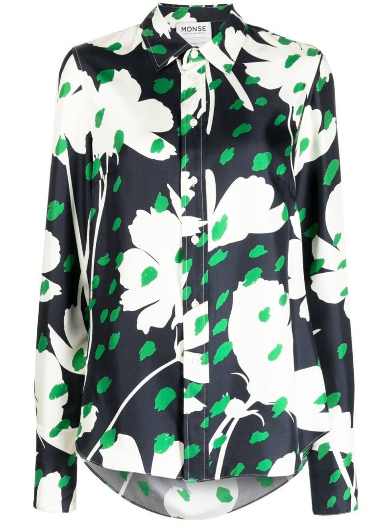 Monse floral-print long-sleeve shirt - Black von Monse