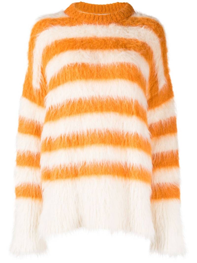 Monse striped brushed drop-shoulder jumper - White von Monse